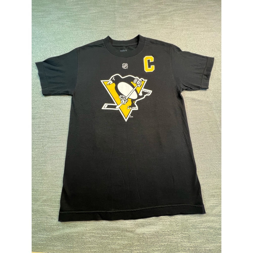Pittsburgh Penguins Mario Lemieux 66 NHL T-Shirt Reebok Black Small